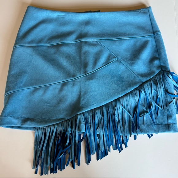 something new Dresses & Skirts - Ocean Drive Aqua Fringe Mini Skirt